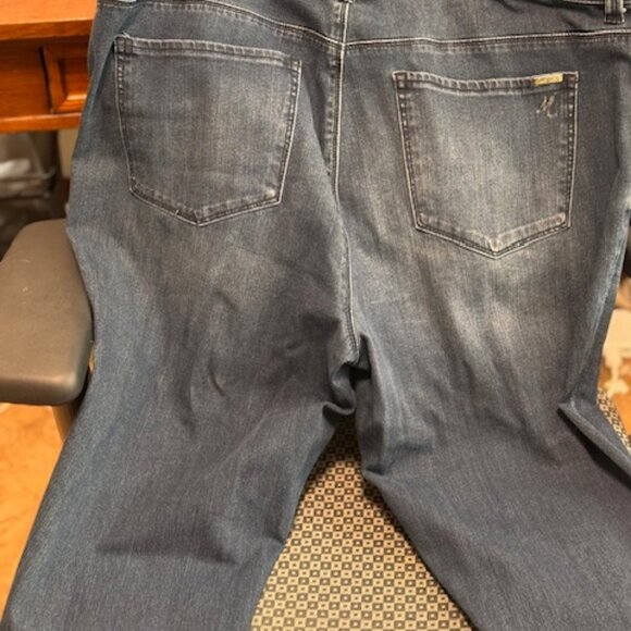 Stretch Denim Straight Leg Jeans with sparkly buttons at waist & Ankles - Picture 2 of 5